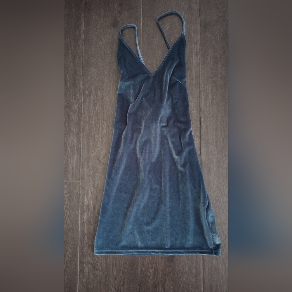 Blue velvet dress